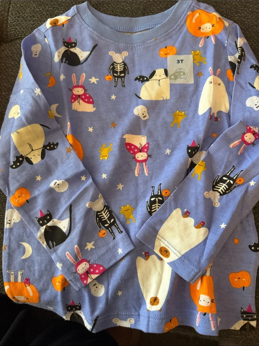 Carter's Orange, Black & Light Purple Halloween Tee Trio